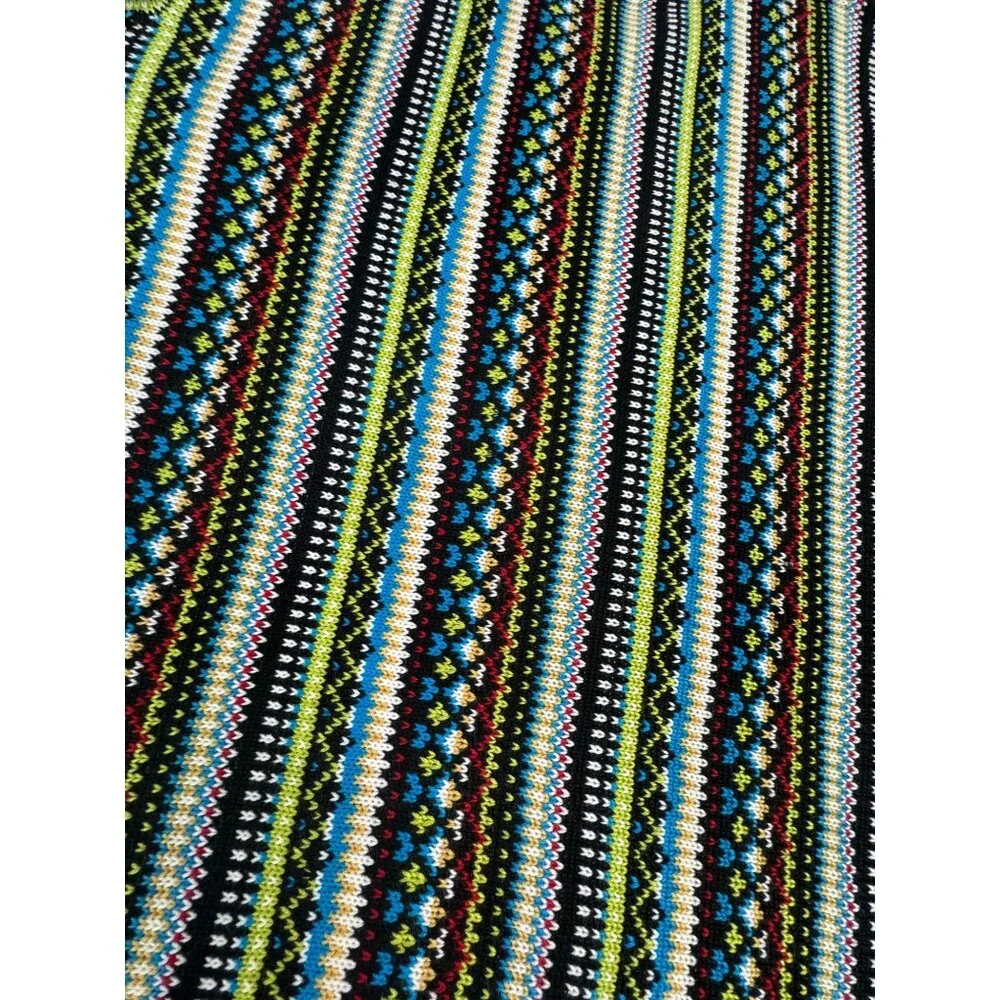 Skedouche The Kosby Mens L Colorful Preppy 90s V-Neck Striped Sweater Wool Blend - Picture 4 of 11